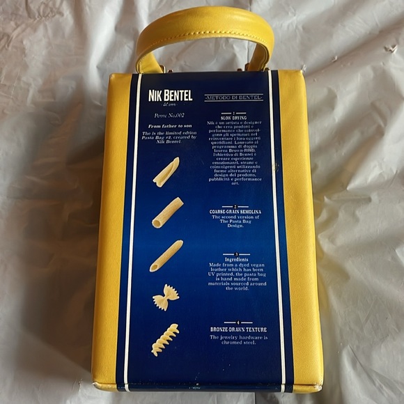 Nik Bentel Italian Pasta Bag. Vegan Hand Bag - Picture 16 of 17